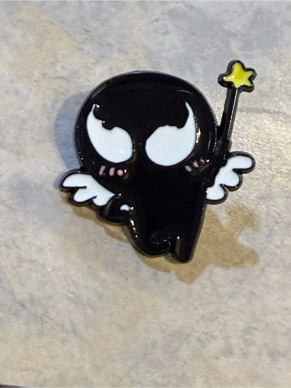 Kawaii Black Monster Enamel Pin Set with Pink Accents